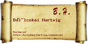 Bölcskei Hartvig névjegykártya